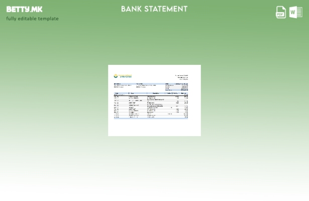 модерен стил Киргистан Шаблон ексел за комерцијален банкарски извод